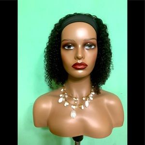 Special deal 14 inch KinkyCurly Headband Human Wig